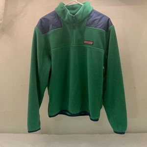 Vineyard Vines green & blue quarter zip pullover